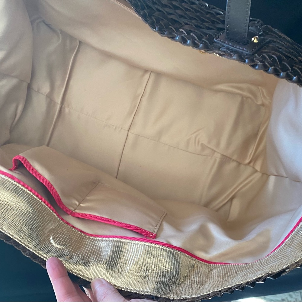 Juicy Couture Huge Brown Woven Leather Tote!! EUC RARE Stunningly Gorgeous 💛HP💛 - Picture 6 of 16